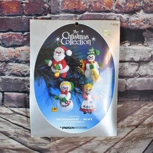 Paragon Santa & Friends 4 Felt Christmas Ornaments Craft Kit NIP